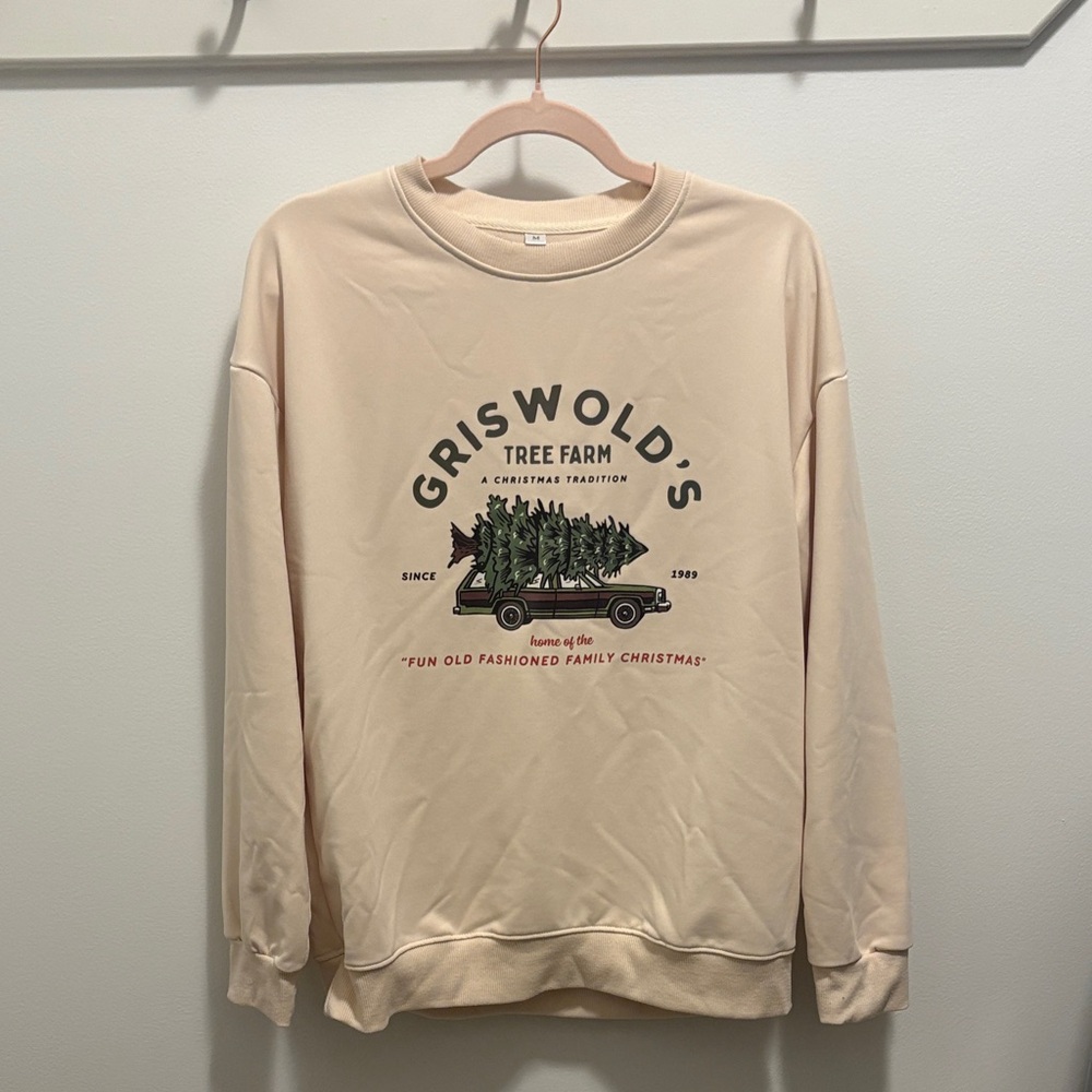 Tree Farm Beige Sweatshirt